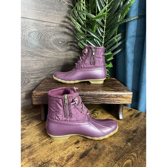 Sperry Women's Saltwater SeaCycled Nylon Duck Boots in Purple. Size 7. NWT! - Picture 2 of 14